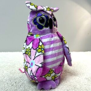 Douglas Toys "Hildrath Owl" Fuzzles Purple Daisy Plush Toy